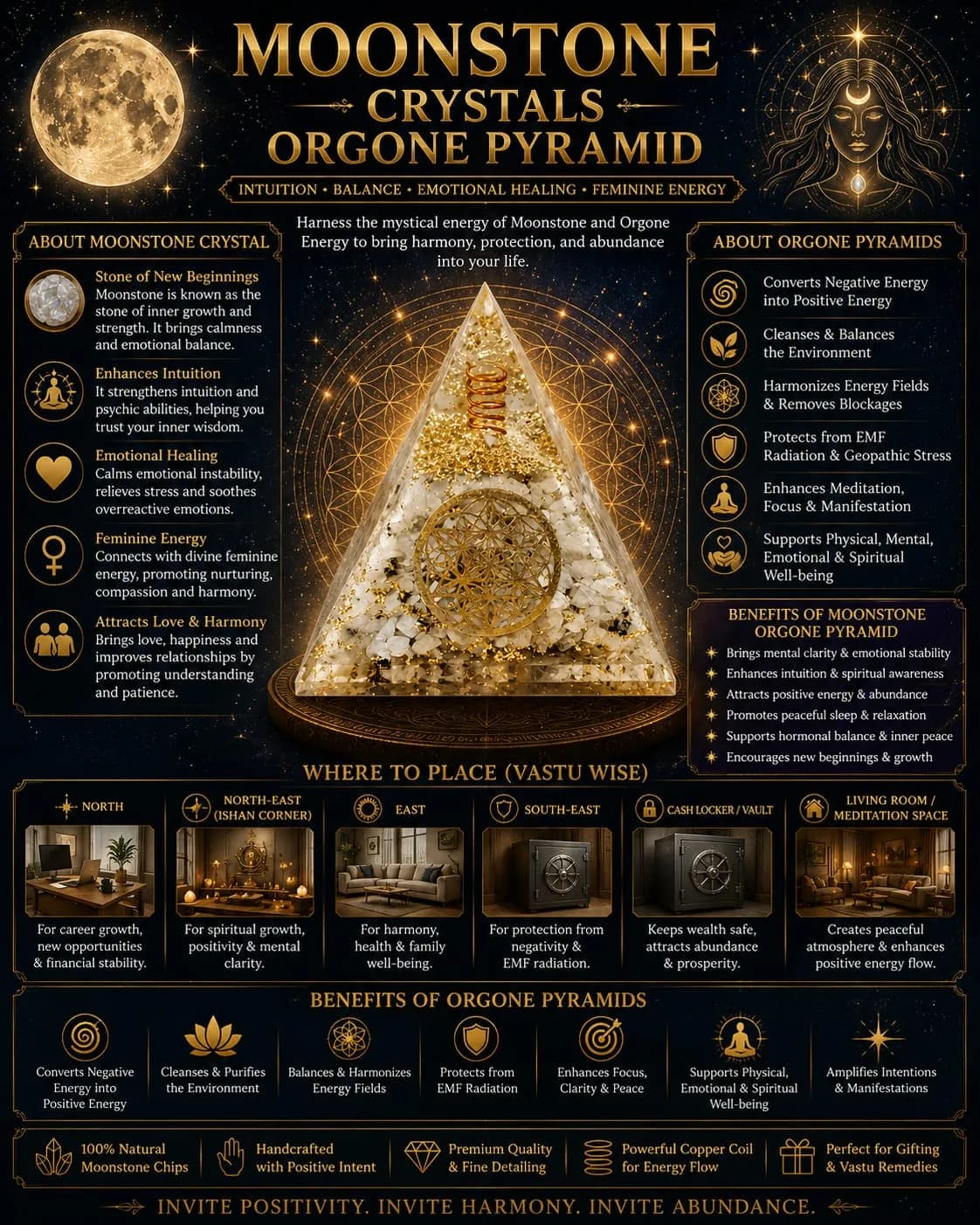Moonstone Orgone Pyramid thumbnail 2