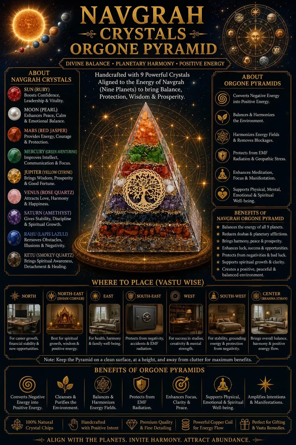 Navgrah Tall Orgone Pyramid thumbnail 2