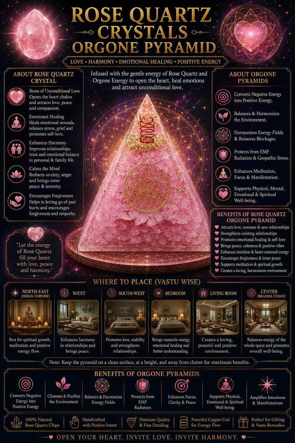 Rose Quartz Orgone Pyramid thumbnail 2
