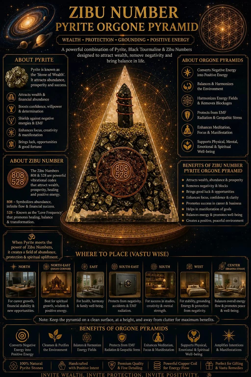 Zibu Pyrite Orgone Pyramid thumbnail 2