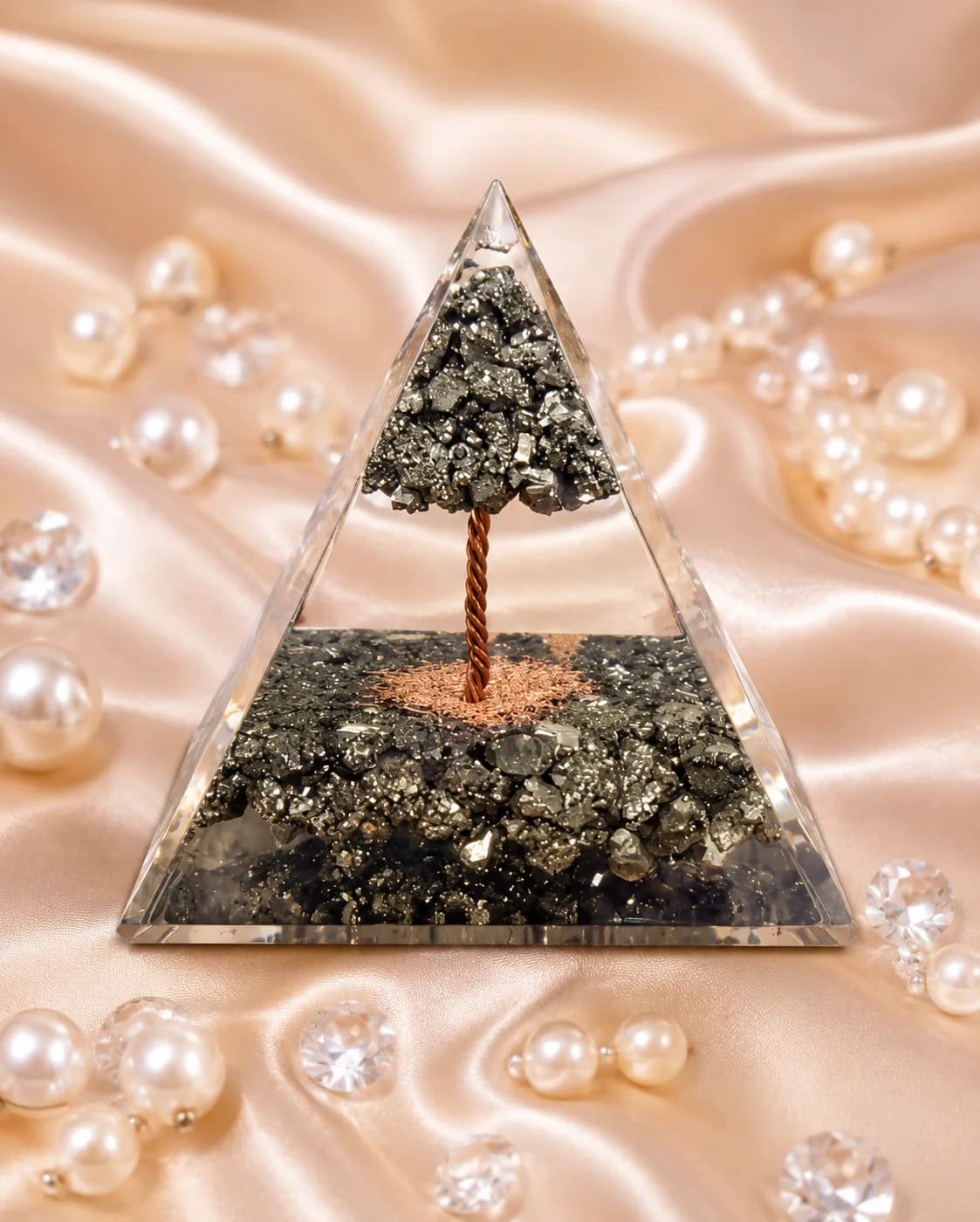 Pyrite Tree Orgone Pyramid