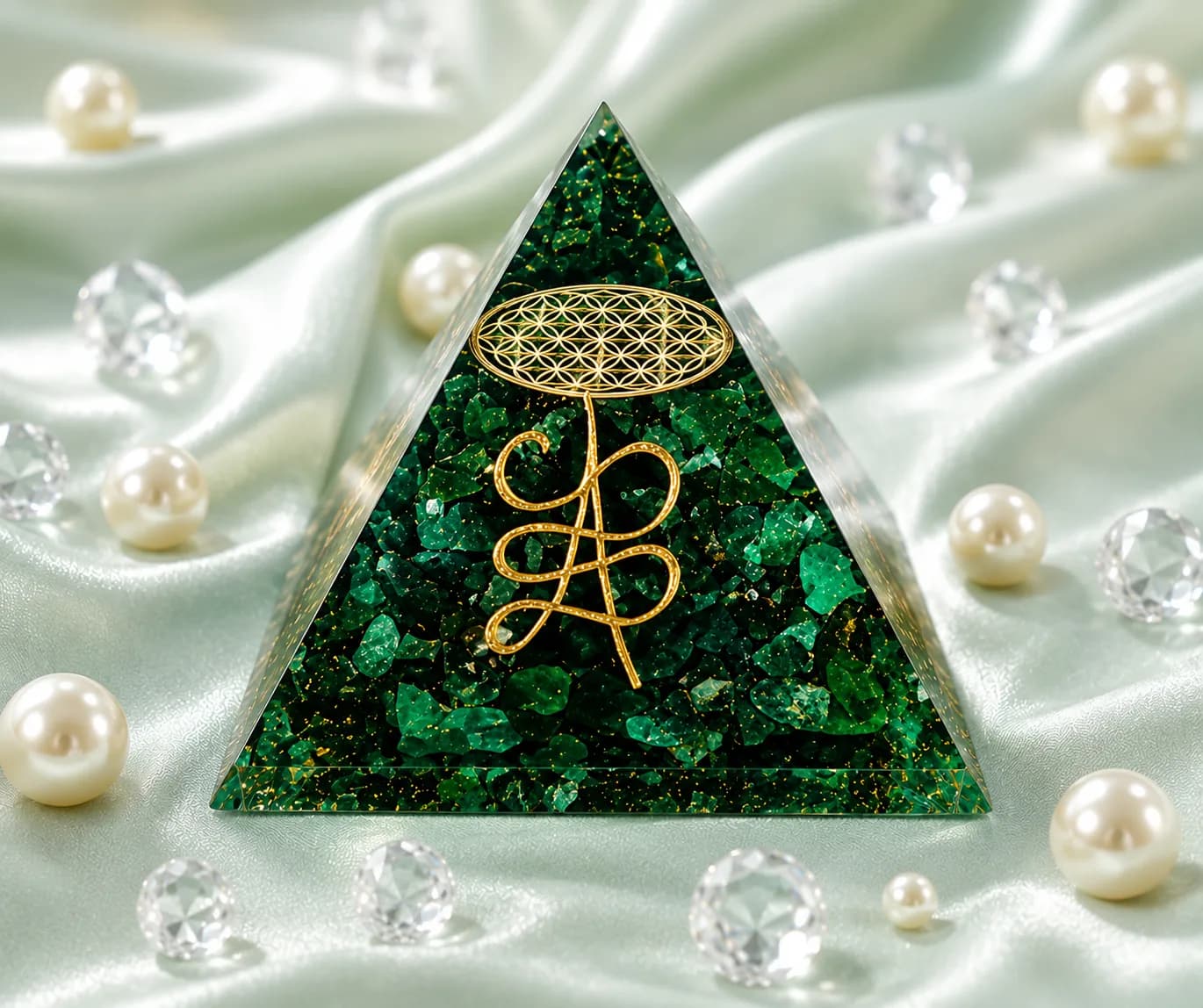 Zibu Number Green Orgone Pyramid